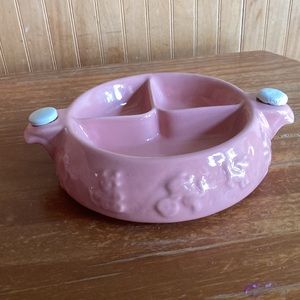 Vintage Hankscraft pink ceramic baby dish